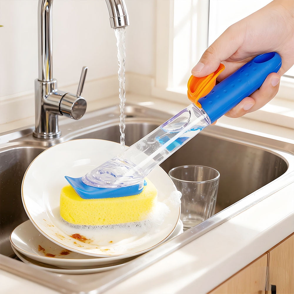 Aileda - Cepillo Para Lavar Platos Premium Con Dispensador De Jabón