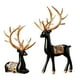 thumbnail image 4 of 2 Uds Estatuas Modernas De Reno Alce Pareja Escultura Gabinete Decoración Negro Oro, 4 of 5