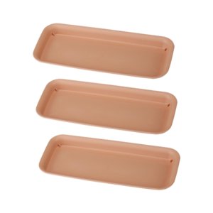 Ioensy - 3 Platillos Rectangulares Para Plantas, Bandeja Para Jardinería, Para Oficina, Cocina, Dormitorio, Marrón L