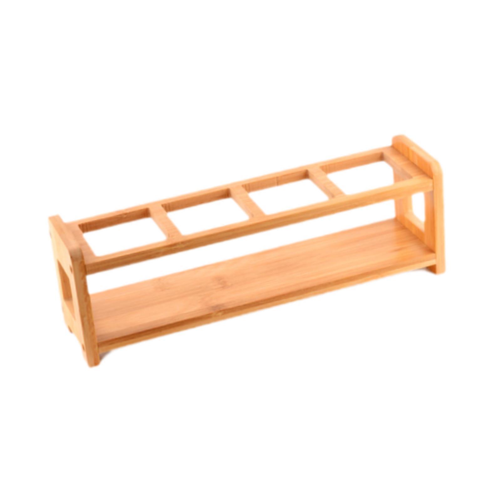Magideal - Organizador De Estante Para Especias, Estante Para Almacenar Aceitera Singletier, Estante Para Bebidas De Bambú Para Armario De Cocina, Estante Para
