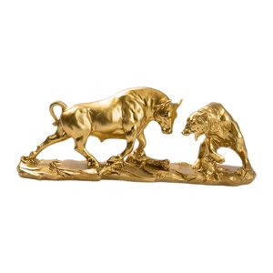 Bothyi - Estatua De Resina De Oso Y Toro, Escultura De Animal Ornamental Para Decoración De Librería, Regalo