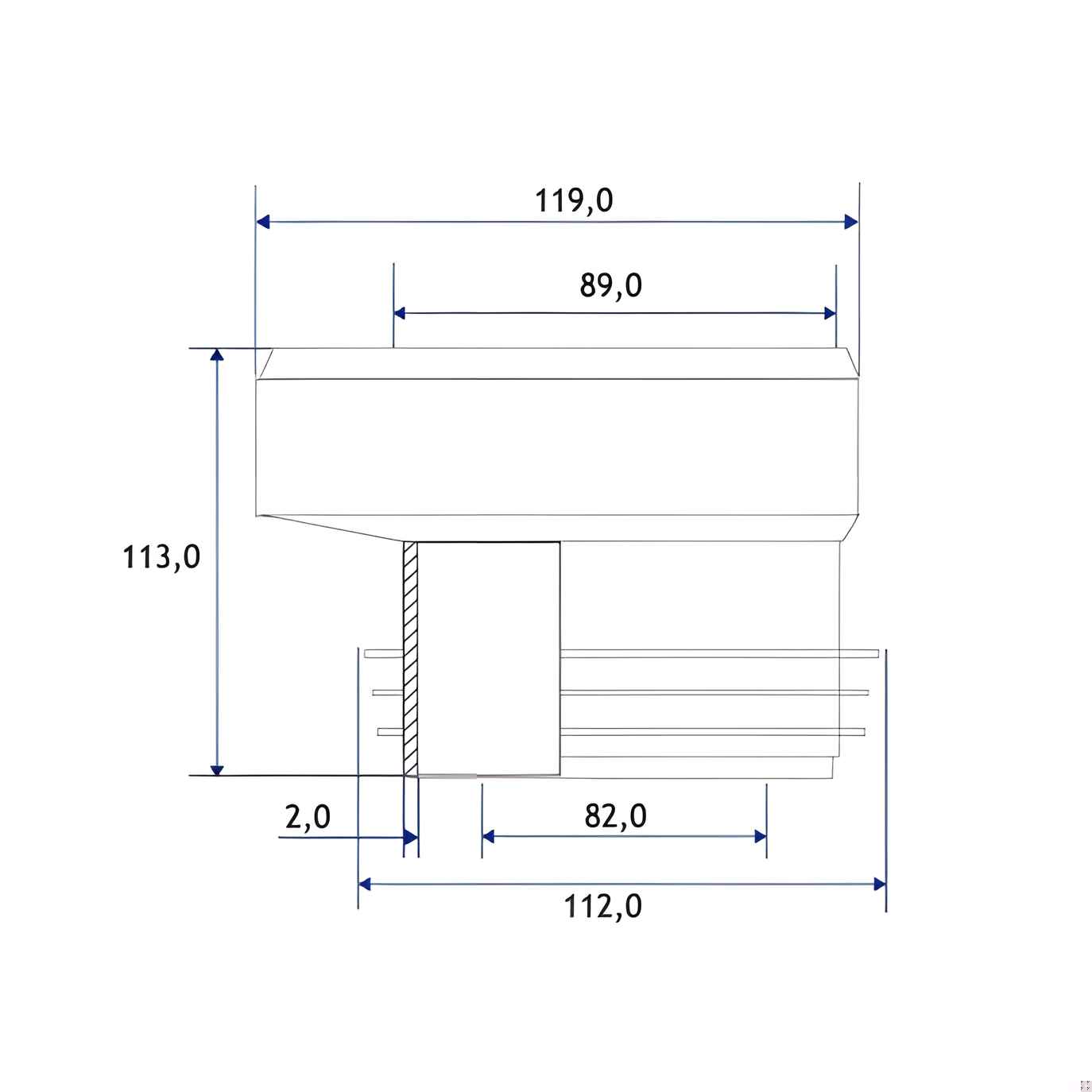thumbnail image 2 of Adaptador Flexible WC 110mm Excéntrico - Hoffens, 2 of 2