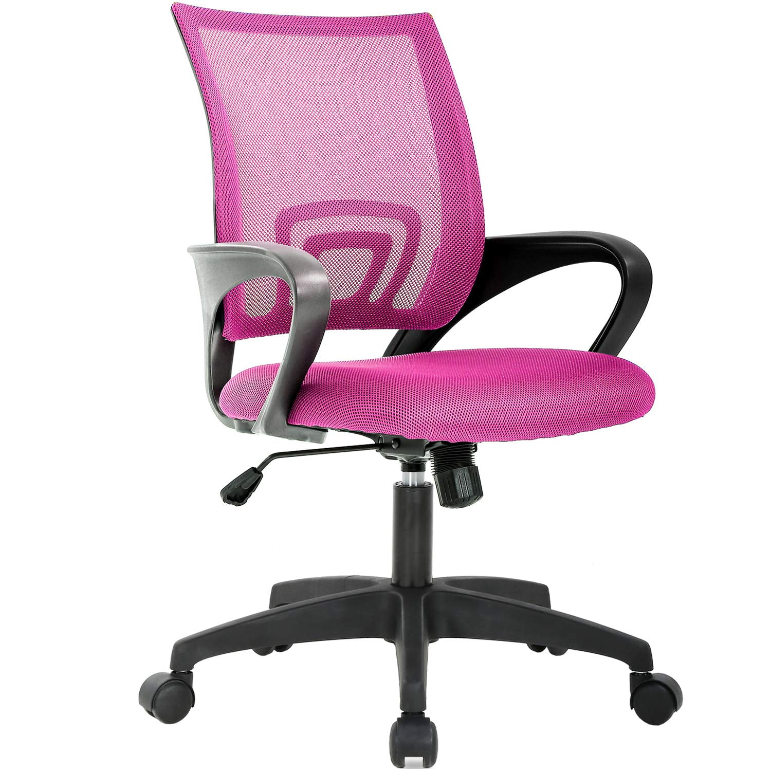 Bestoffice - Silla De Oficina Con Soporte Lumbar Ergonómico De Malla Rosa