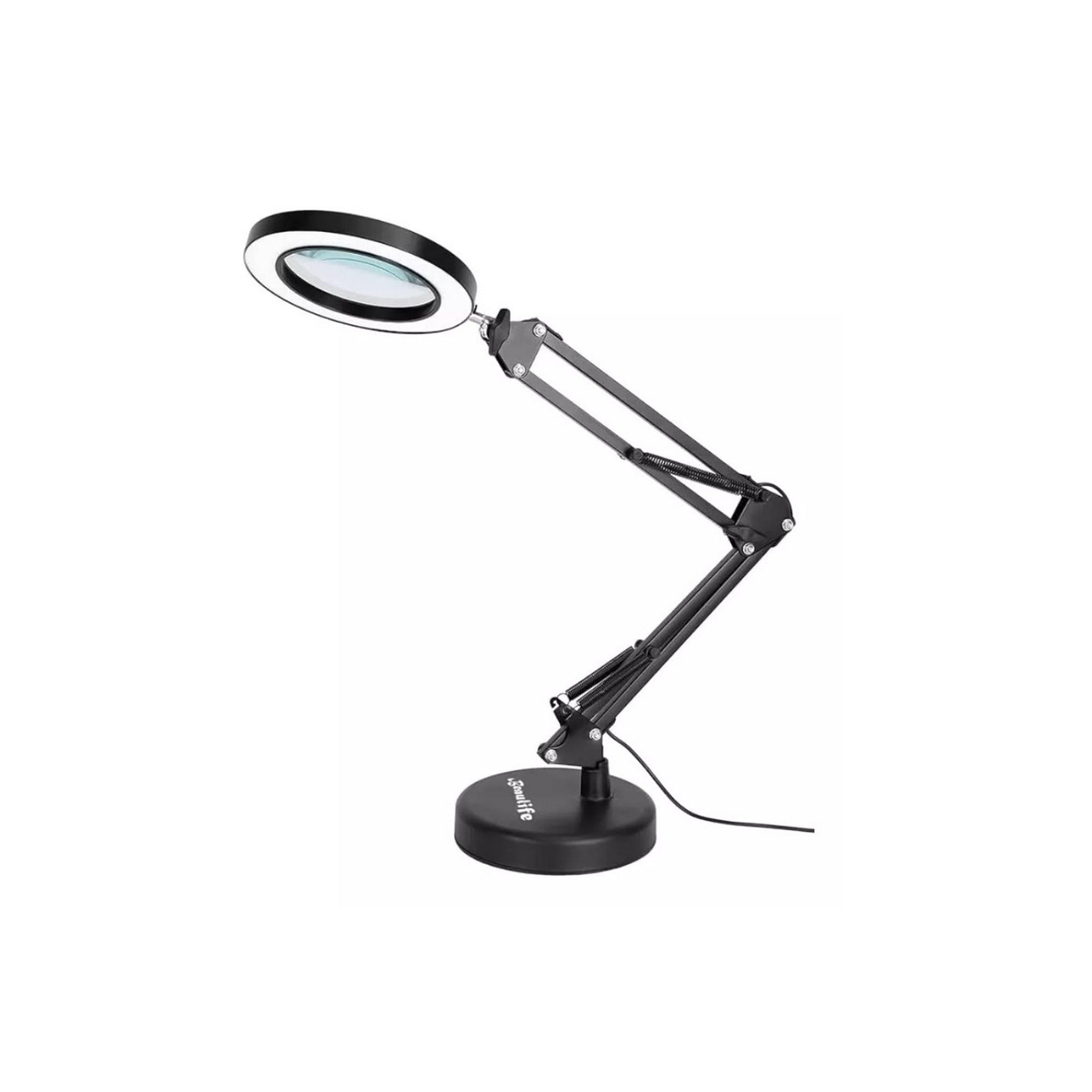 Tomasstore - Lámpara De Mesa De Laboratorio Flexible Con Lupa