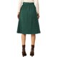 thumbnail image 3 of INSPIRE CHIC Falda Midi de Pana de Cintura Alta para Mujer, Línea A, con Botones al Frente, Plisada, con Cinturón y Bolsillos, Verde Oscuro XS, 3 of 6