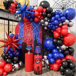 Giziuxne - Kit De Guirnaldas En Forma De Arco Con Forma De Araña Con Globos De Aluminio, 134 Unidades