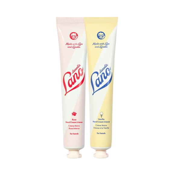 Crema de manos Lanolips dúo rosa y vainilla 48 g