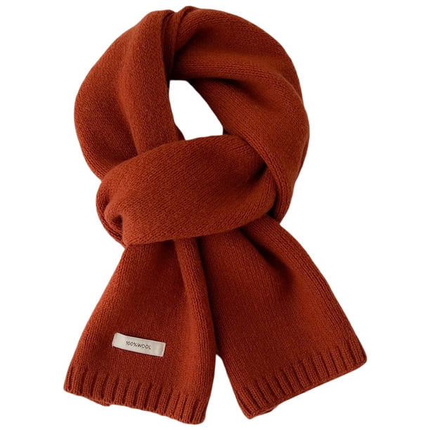 Bufanda de punto de lana de invierno para mujer y hombre, bufanda de cuello de punto de color sólido, pashmina, bufanda de cuello suave y cálida