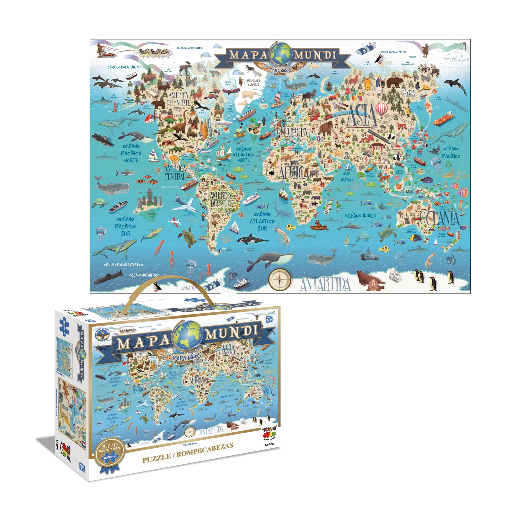 Puzzle Mapamundi (200 Piezas) - Toyng