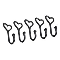 Bothyi - 5 Ganchos Para Abrigos De Corazón De Hierro Fundido, Soporte Para Sombrero De Llaves, Ganchos De Pared Antiguos Shabby Chic