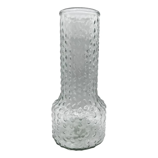 Florero Jarron Decorativo Vidrio Diseño Puntos 30cm blanco