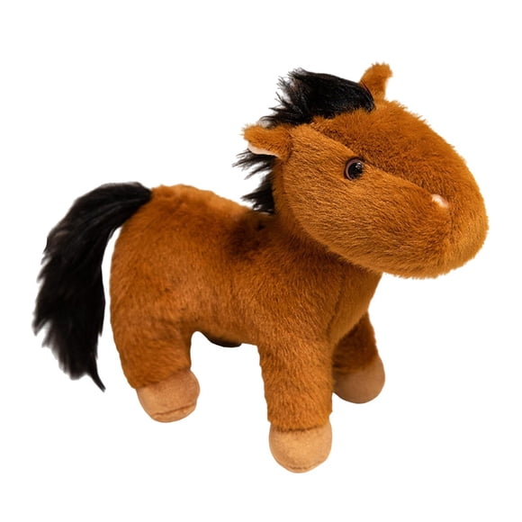 Horse Plush Doll Soft Ornament Standing Huggable Para Amigos Niños Para Niños
