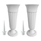 thumbnail image 1 of 2 Piezas Floreros de Cementerio Conmemorativos Vasos Cónicos para Tumbas Soportes de Plástico con Estaca Desmontable Adecuado para Ofrendas en Lápidas Blanco, 1 of 5