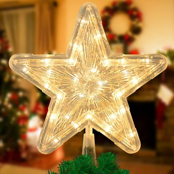 Decoración para árbol de Navidad DERAYEE, iluminada con luces de 23 cm
