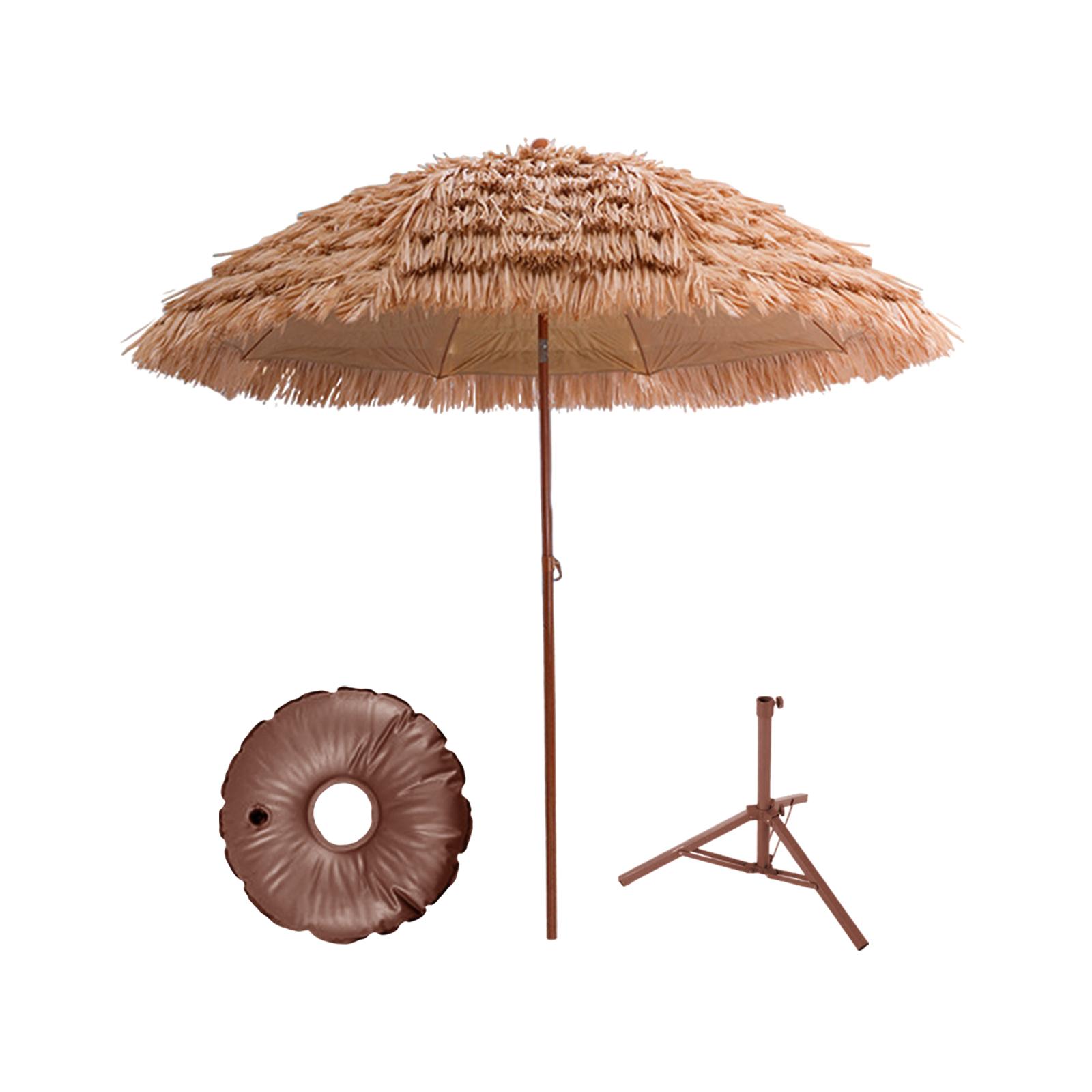 Magideal - Sombrilla De Piscina Hawaiana, Dosel De 1,6 M, Con Trípode, Sombrilla De Playa, Fácil Instalación, Poste De Metal, Sombrilla De Patio, Decoración Trop