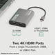 thumbnail image 2 of Adaptador USB C a HDMI, doble monitor, conectable, 4K, 60 Hz, Mac, 2 of 9