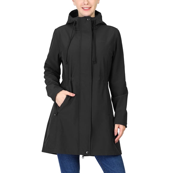 Chaqueta Softshell larga de 33.000 pies con capucha impermeable para mujer