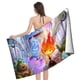 thumbnail image 4 of Elemental Toalla de playa de secado rápido con diseño temático, regalo para mujeres y niñas, ideal para cumpleaños, fans, amantes de la música, uso en la playa o al aire libre, 78 × 180 cm, 4 of 6