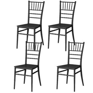 Moboi - Pack 4 Sillas Chiavari Apilable Para Comedor Terraza Eventos Negras