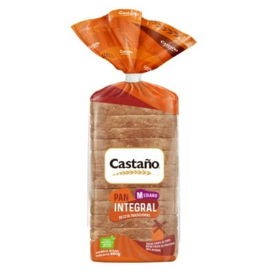 Pan De Molde Integral 400 G Castaño