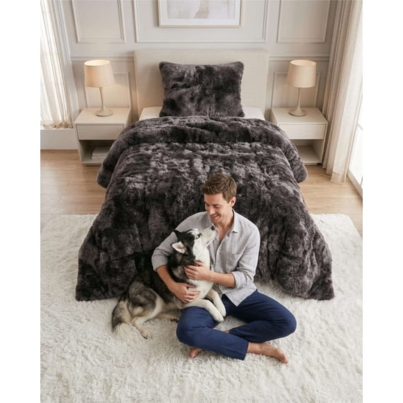 Cubre-Cama Térmico Shaggy – Diseño Suave para Plaza Y Media