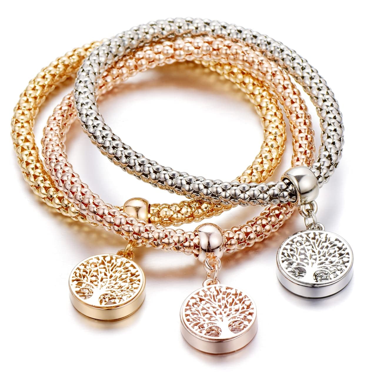 3 Pulseras Árbol De La Vida Cristal Para Mujer Dama Regalo