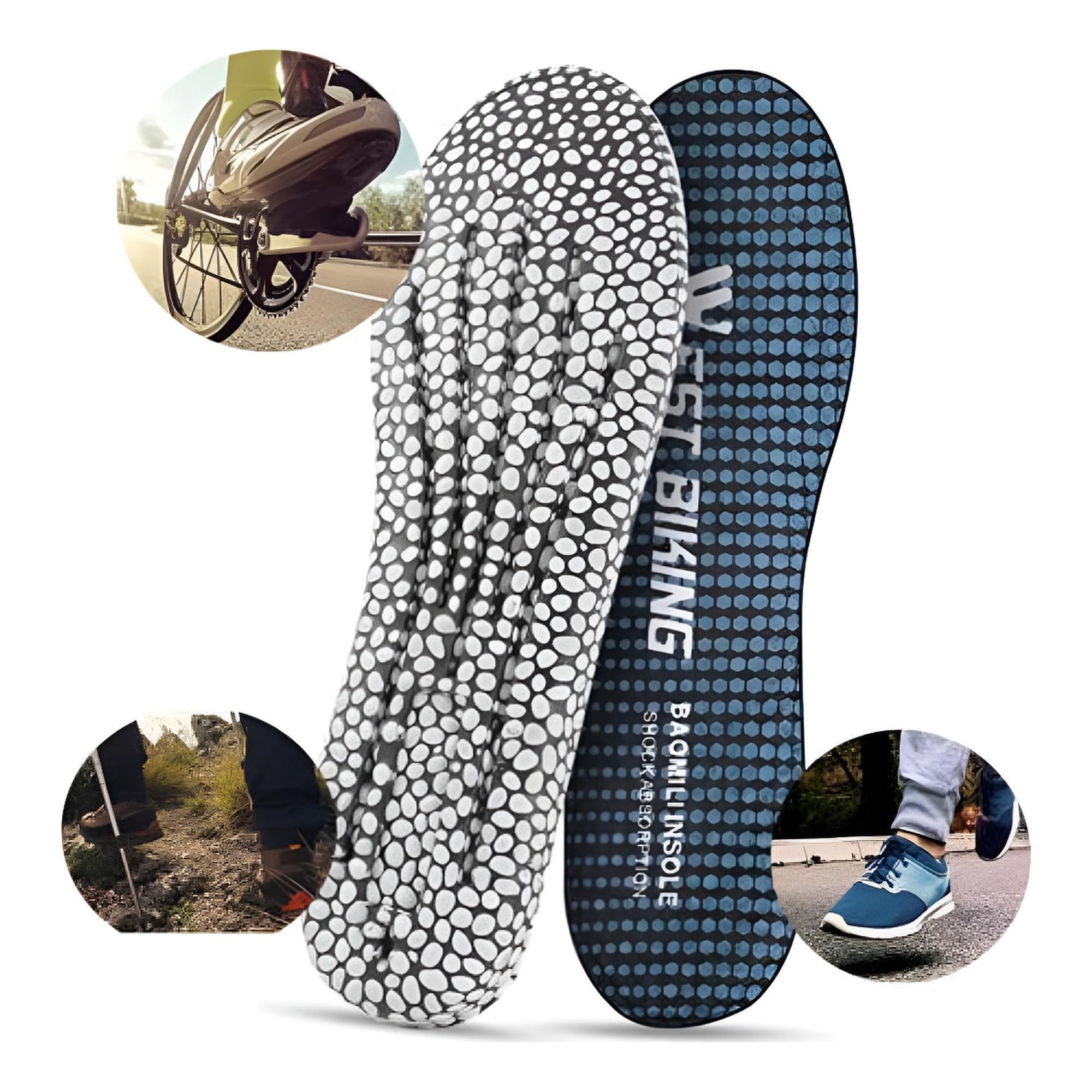 West Biking - Plantillas Sport Transpirables Alto Impacto Ciclismo Running Multicolor 43-44