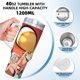 thumbnail image 5 of Monsters vs. Vaso aislado de acero inoxidable con asa, diseño temático, regalo para familia, amigos y fans; incluye pajita y encaja en el portavasos estándar, 40 oz, 5 of 6
