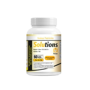 Aminas Nutrición - Solutions Focus - Potenciador De Funciones Cerebrales - 60 Cáp De 420Mg
