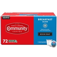 Community Coffee - Cápsulas K-Cup De Café Community Breakfast Blend Tostado Medio, 72 Unidades