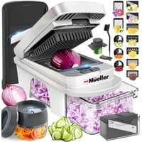 Mandoline Slicer Mueller Pro-Series, Todo En Uno, 12 Cuchillas, Color Blanco