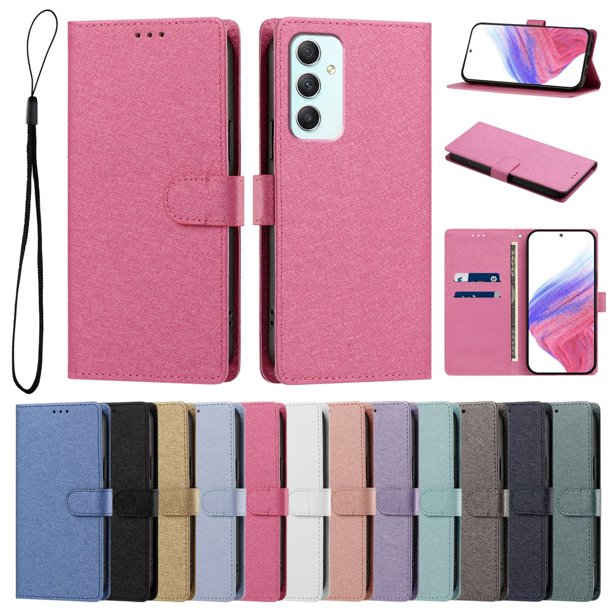 Cartera Funda para Samsung Galaxy A35 5G Carga Inalámbrica, Rojo Rosa
