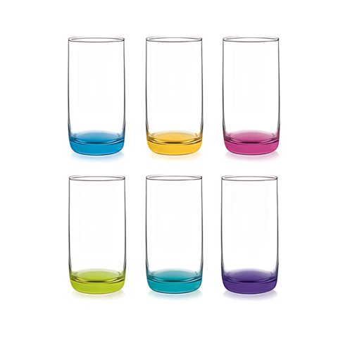 Cristar - Display 6 Vasos Altos Monterrey Fondo Color 445Cc