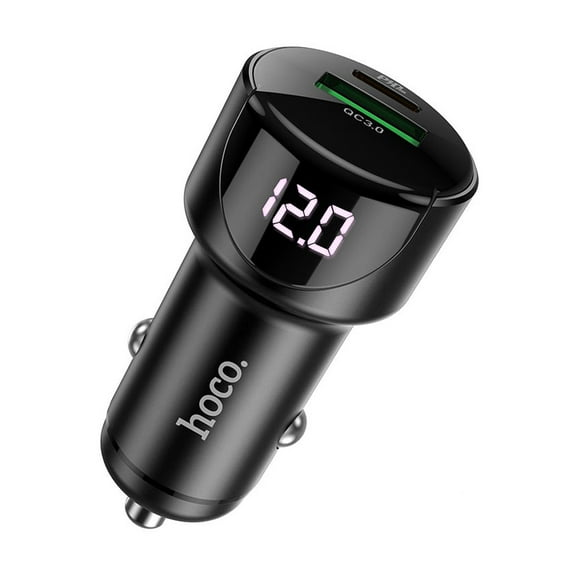 Cargador para auto Hoco Z42 Light road PD20W+QC3.0 Negro