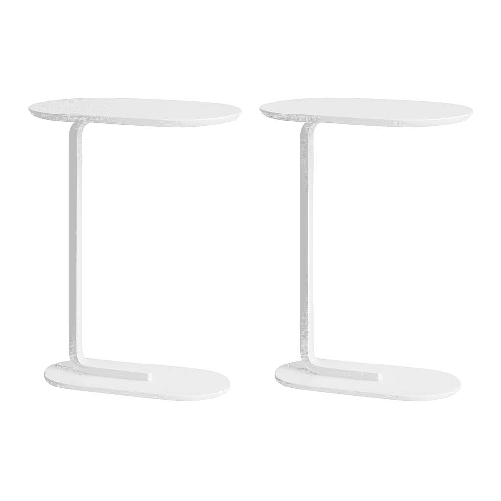 Moboi - Pack 2 Mesas De Centro Lateral Auxiliar Minimalista Blanca