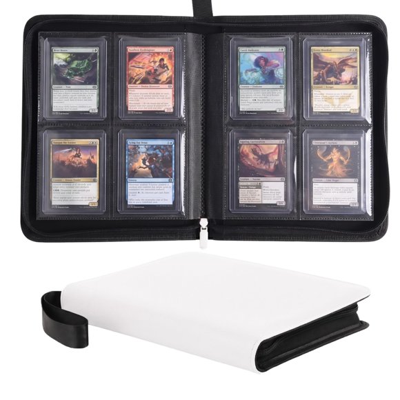 Carpeta SKYHJK 128 cartas 3"×4" toploader de cuero PU