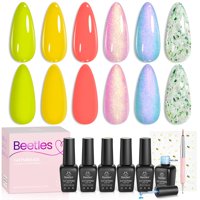 Beetles Gel Polish - Set De Esmaltes De Uñas En Gel Beetles Yellow Coral Green Glitter