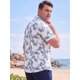 thumbnail image 3 of INSPIRE CHIC Camisa Impresa de Hombre Grande y Alto Manga Corta Casual de Playa 4XL Blanca, 3 of 5