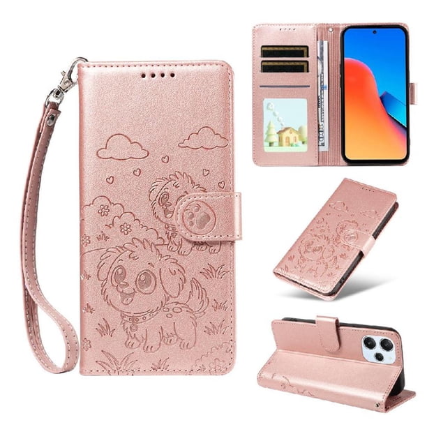 Funda Billetera FOXDOCK Compatible con Xiaomi Redmi 12 4G/5G, Diseño Perrito Tierno, Ranuras para Tarjetas y Soporte Plegable