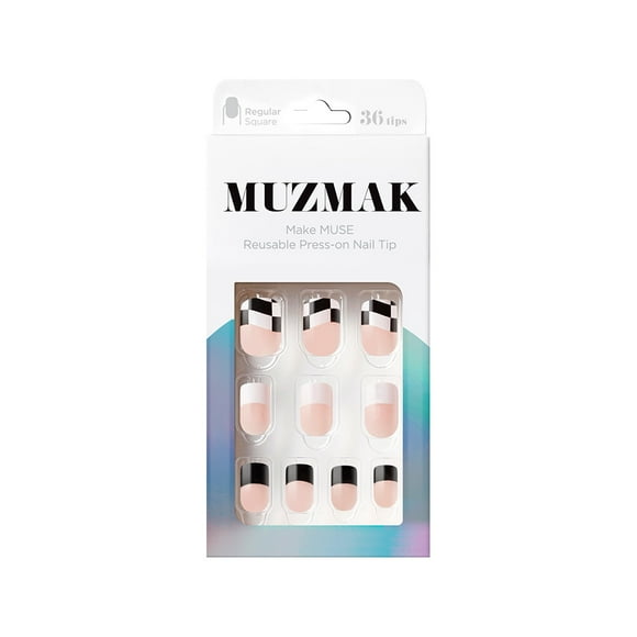 - Uñas Press On Checkerboard Wave Regular Square 36 U.
