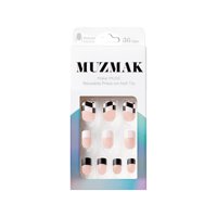 Muzmak - - Uñas Press On Checkerboard Wave Regular Square 36 U.