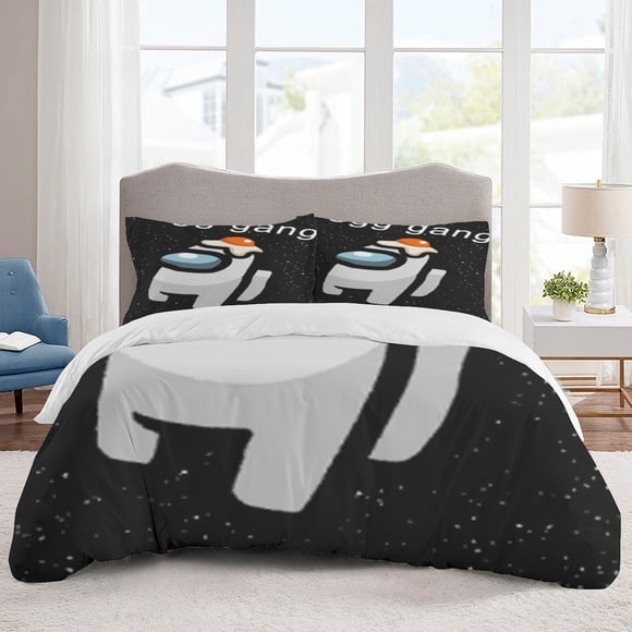 Among us Bedding Sets Cartoon Duvet Cover Lightweight 3 Piece Bet Sets for Kids Boys Girls