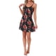 thumbnail image 2 of INSPIRE CHIC Camisón de Mujer con Encaje en el Escote en V, Tirantes Ajustables, Ropa de Dormir Sedosa, Camisón hasta la Rodilla, Vestido de Pijama XL Negro Floral, 2 of 6