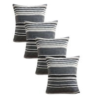 Genérico - Set De 4 Fundas De Cojin Con Relieve 45X45Cm Gris