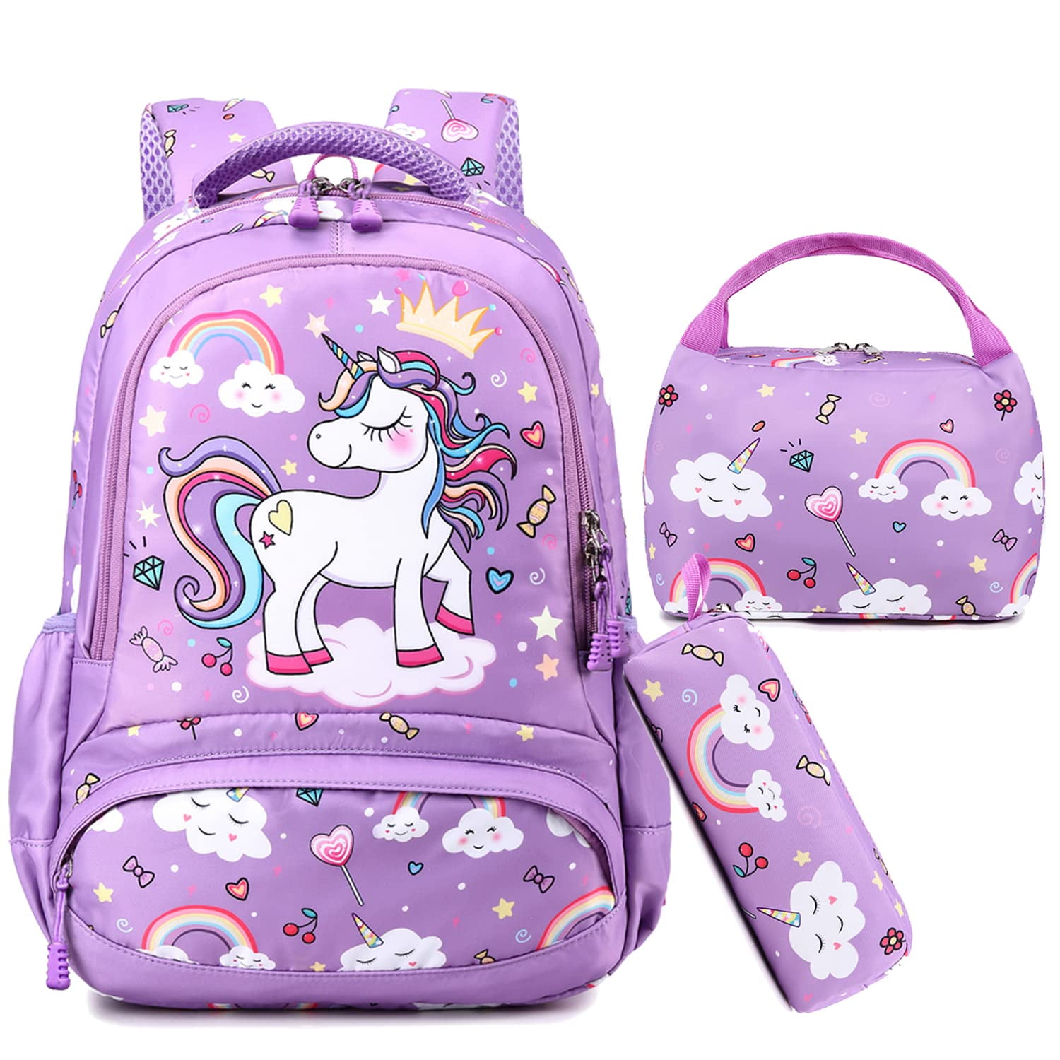 Mochila Jumpopack Unicorn Para Niñas Y Niños Con Bolsa De Almuerzo Y Estuche Para Lápices