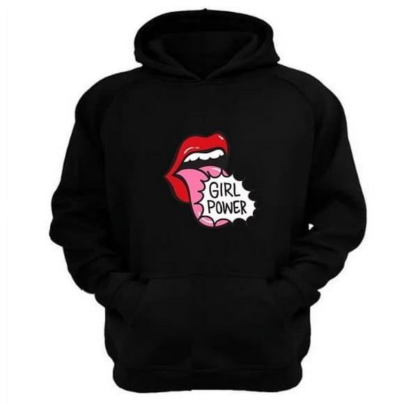 Polerón Canguro Girl Power Negro Talla Xl Unisex