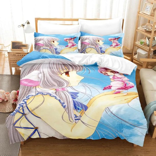 ing KawaiiChobits Chi Bedding Set Boys Girls Duvet Cover Pillowcase Bed Kids Adult Home Textile