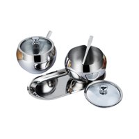 Magideal - Tarros De Condimentos, Contenedor De Azúcar Con Bandeja, Bonita Caja De Condimentos, Botes De Condimentos Para Barra De Café, Azúcar, Sal, Mostrador 2 Piezas