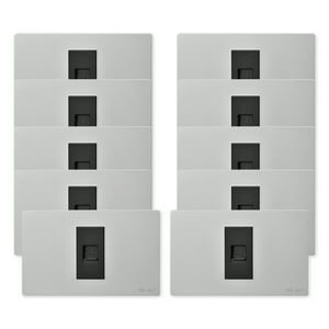 Want - Pack 10 Toma Telefónica Metálico Rj11 - Gris Negro