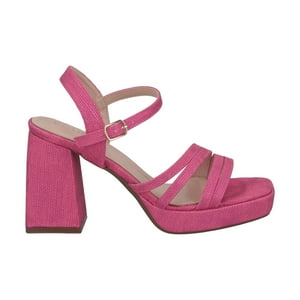 Sandalia Mujer Fucsia Taco Medio Gala Police